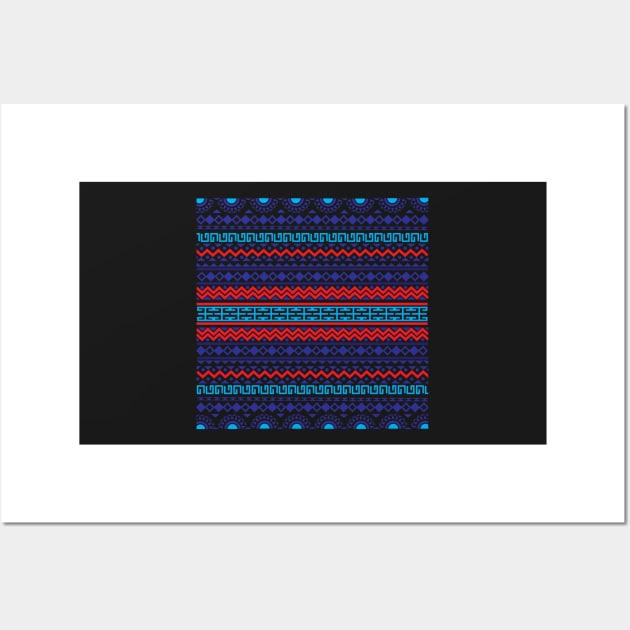 Stripe ethnic Aztec pattern Wall Art by satyam012